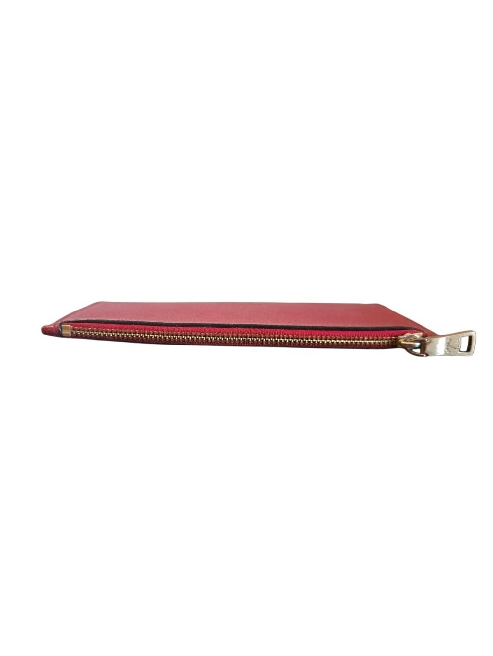 Coach Crosby Red Crossgrain Leather Slim Zipper Pouch - Picture 5 of 6